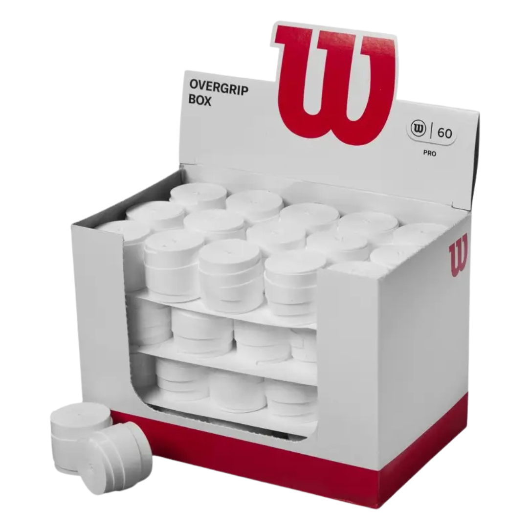 BOX OF 60 OVERGRIPS WILSON WHITE PRO